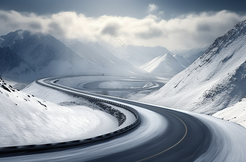 雪山中的公路,高清,摄影图,摄影图片,图片大全,摄影图免费下载